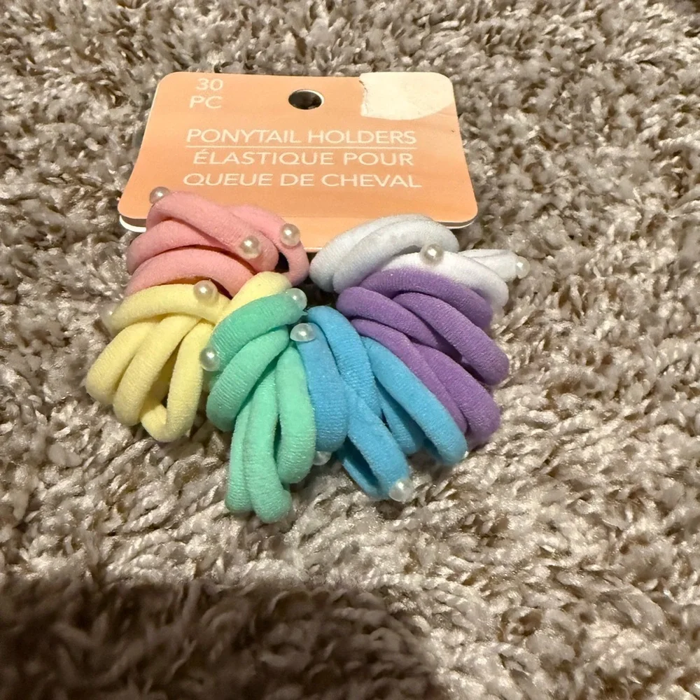 Kids Hair Accessories Set - Pink, Blue, Silver